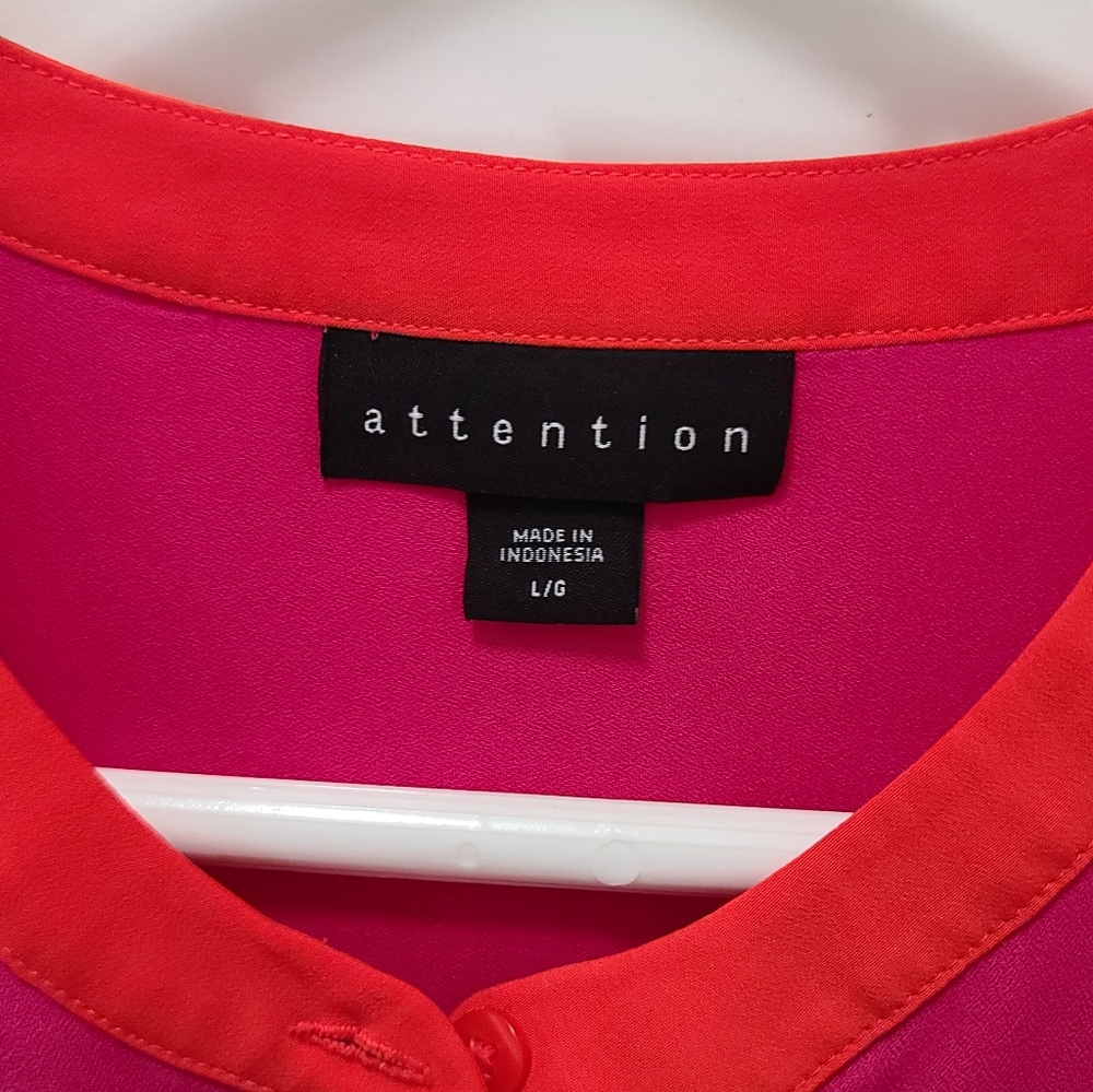 Attention Colorblock Shift Dress Pink&Orange Size L - Picture 2 of 16